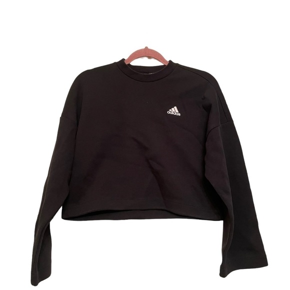 Adidas Crop Sweatshirt with Stripes on Back Size Extra Small XS - Picture 1 of 4